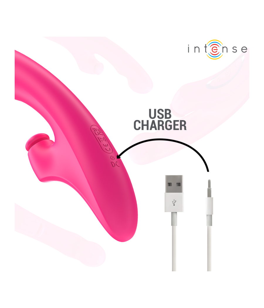 INTENSE - EMI VIBRADOR 13,5 CM MULTIFUNCIÓN 3 EN 1 10 VIBRACIONES ROSA
