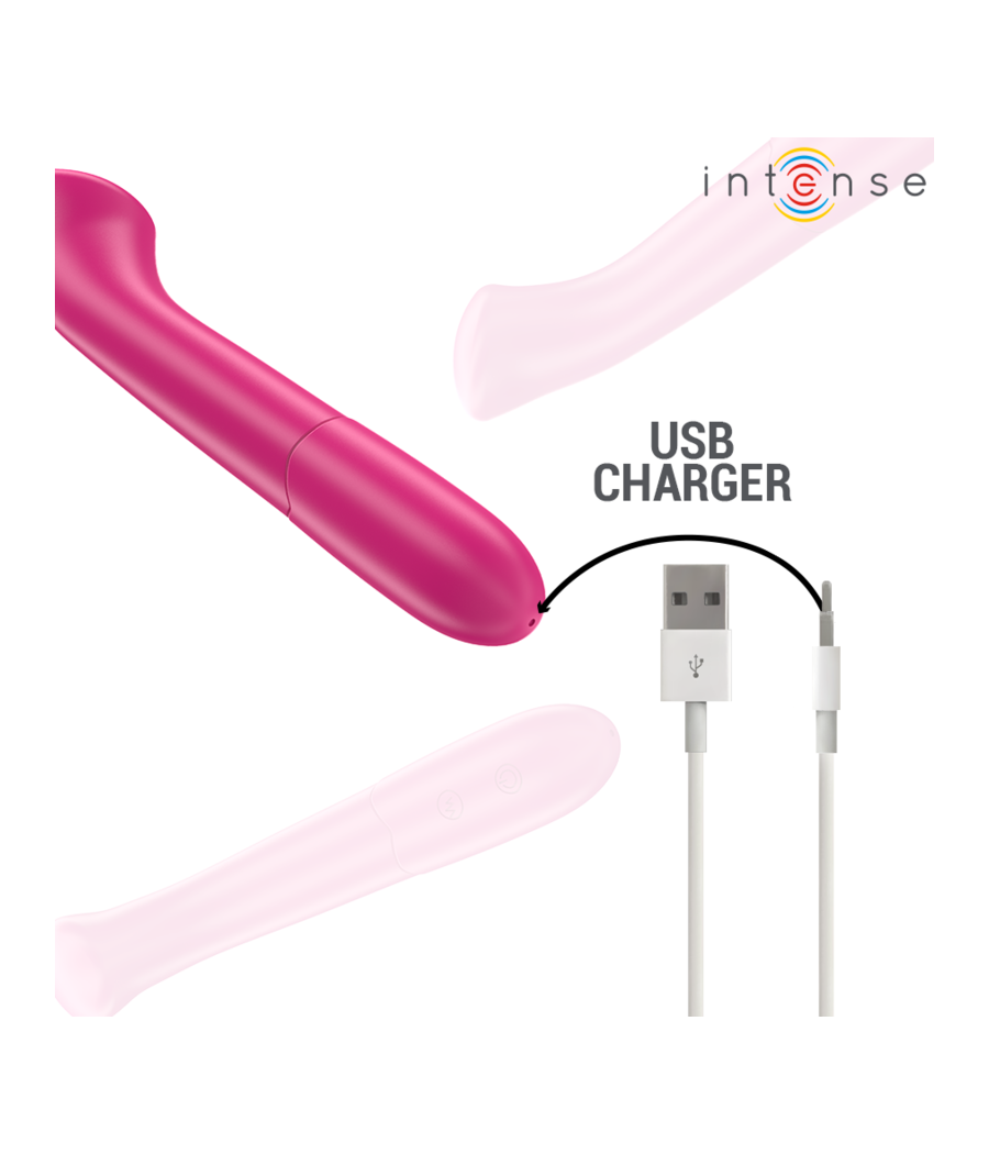 INTENSE - PATY VIBRADOR 19 CM FLEXIBLE 10 VIBRACIONES MODELO 2 ROSA