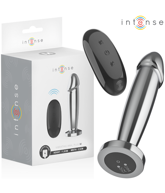 INTENSE - ANAL PLUG 10 VIBRAZIONI DILDO METALLO CON TELECOMANDO M