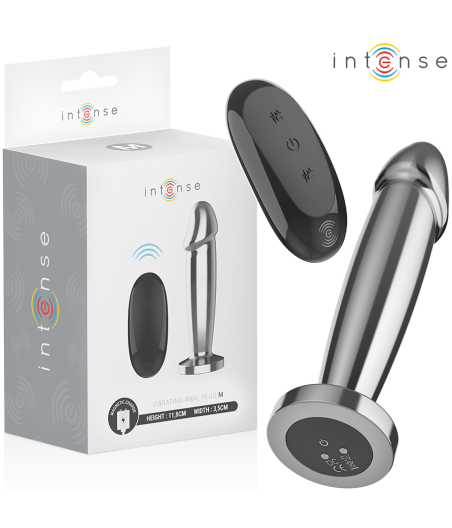 INTENSE - ANAL PLUG 10 VIBRAZIONI DILDO METALLO CON TELECOMANDO M