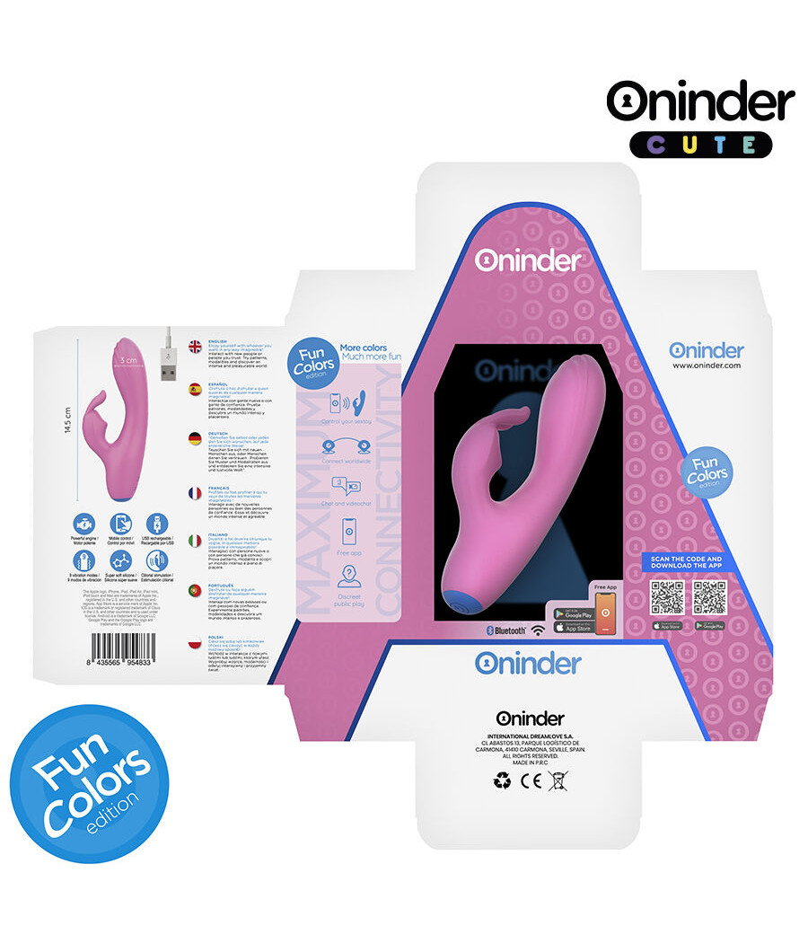 ONINDER CUTE - VIBRATORE CONIGLIETTO D'AMORE PER PUNTO G E CLITORIDE - APP GRATUITA IN TUTTO IL MONDO
