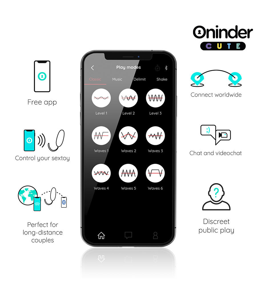 ONINDER CUTE - UOVO VIBRANTE LOVE PLEASURE - GEMME ROTANTI IN SILICONE - APP GLOBALE GRATUITA