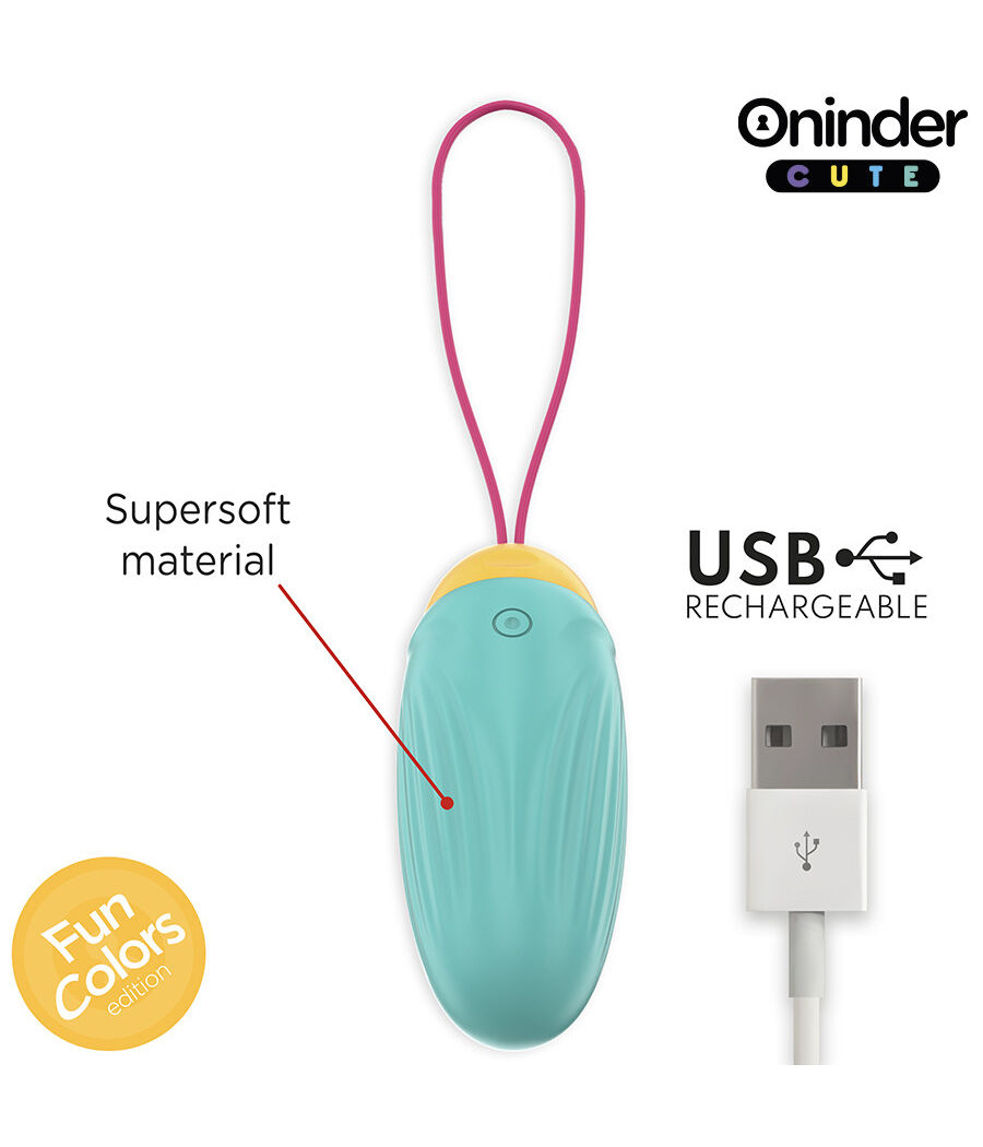 ONINDER CUTE - OVO VIBRATÓRIO PARA PRAZER E AMOR - GEMAS DE SILICONE GIRATÓRIAS - APLICATIVO GRATUITO GLOBAL
