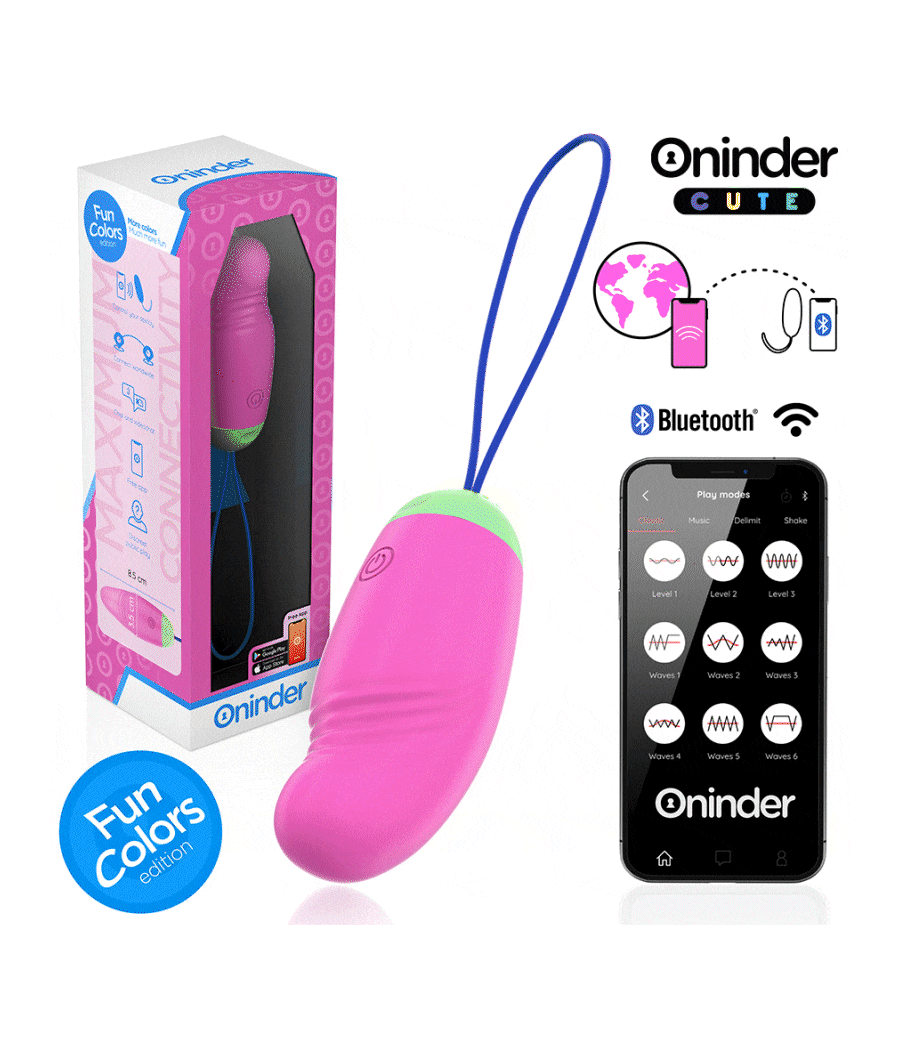 ONINDER CUTE – LIEBE UND VERGNÜGEN: 360° VIBRIERENDES UND ROTIERENDES SILIKON-EI – KOSTENLOSE WELTWEITE APP