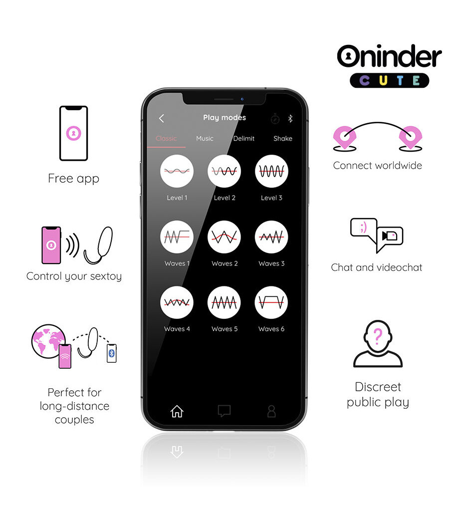 ONINDER CUTE - ŒUF EN SILICONE VIBRANT ET ROTATIF À 360° - APPLICATION MONDIALE GRATUITE