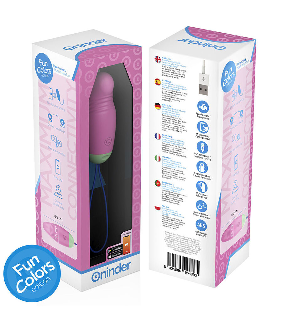 ONINDER CUTE - UOVO IN SILICONE VIBRANTE-ROTANTE A 360° PER AMARE IL PIACERE - APP GLOBALE GRATUITA