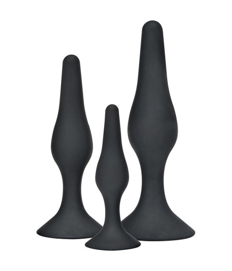 TOYJOY - ANAL PLAY CURVY COMPANIONS PLUG ANAL 3 PEÇAS PRETO