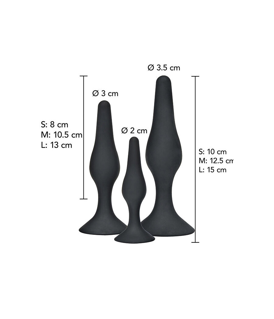 TOYJOY - ANAL PLAY CURVY COMPANIONS ANAL PLUG 3 PIECES BLACK