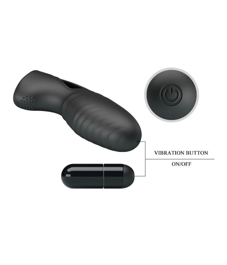 PRETTY LOVE - ALAN SILICONE FINGER VIBRATOR BLACK