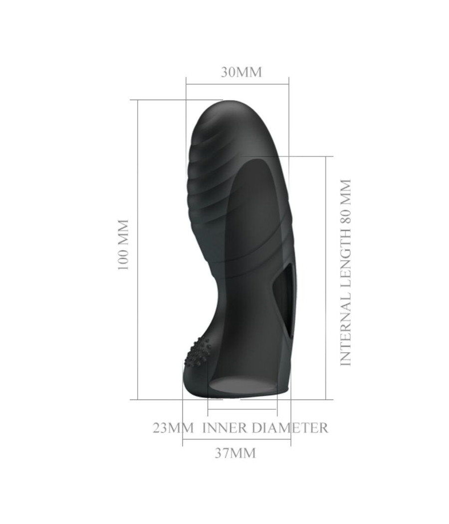 PRETTY LOVE - ALAN VIBRATEUR DE DOIGTS EN SILICONE NOIR