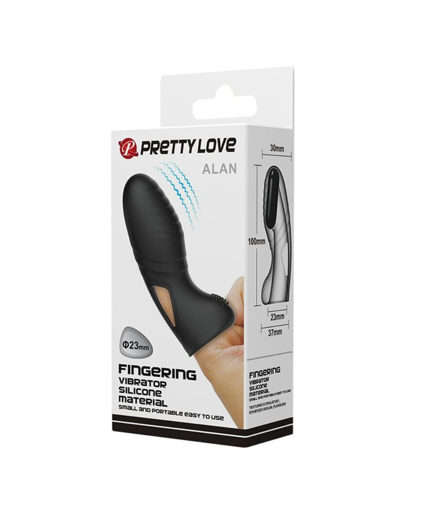 PRETTY LOVE - ALAN VIBRATEUR DE DOIGTS EN SILICONE NOIR