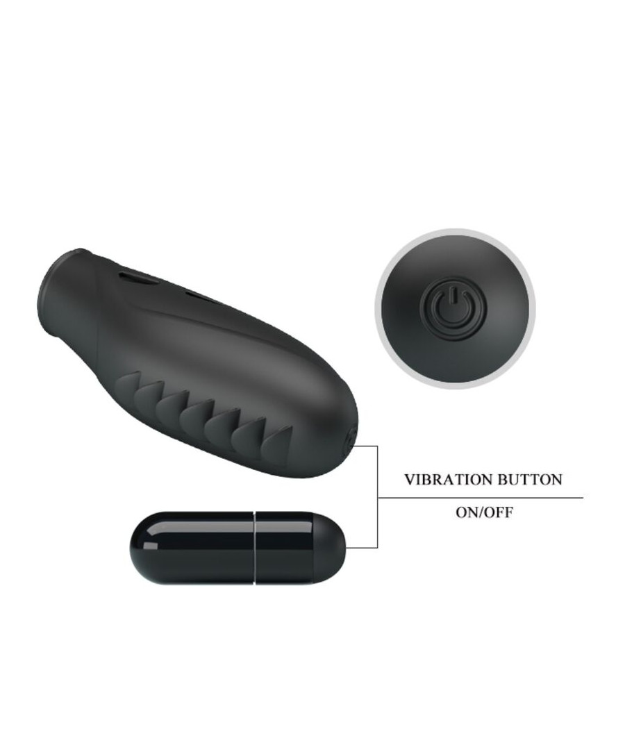 PRETTY LOVE - VIBRADOR DE DEDO DE SILICONE GILO PRETO