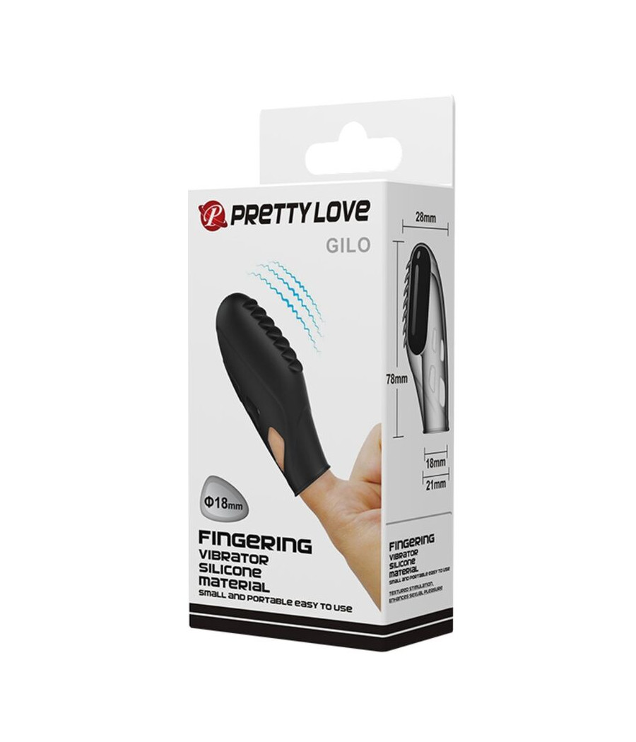 PRETTY LOVE - GILO SILICONE FINGER VIBRATOR BLACK
