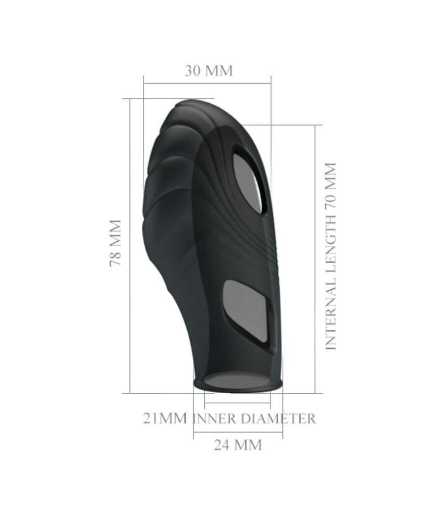 PRETTY LOVE - LICH SILICONE DEDO VIBRADOR PRETO