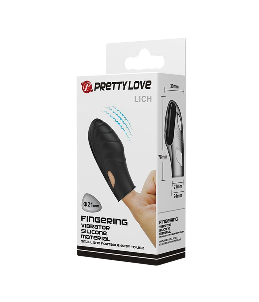 PRETTY LOVE - VIBRATORE DA DITA IN SILICONE LICH NERO