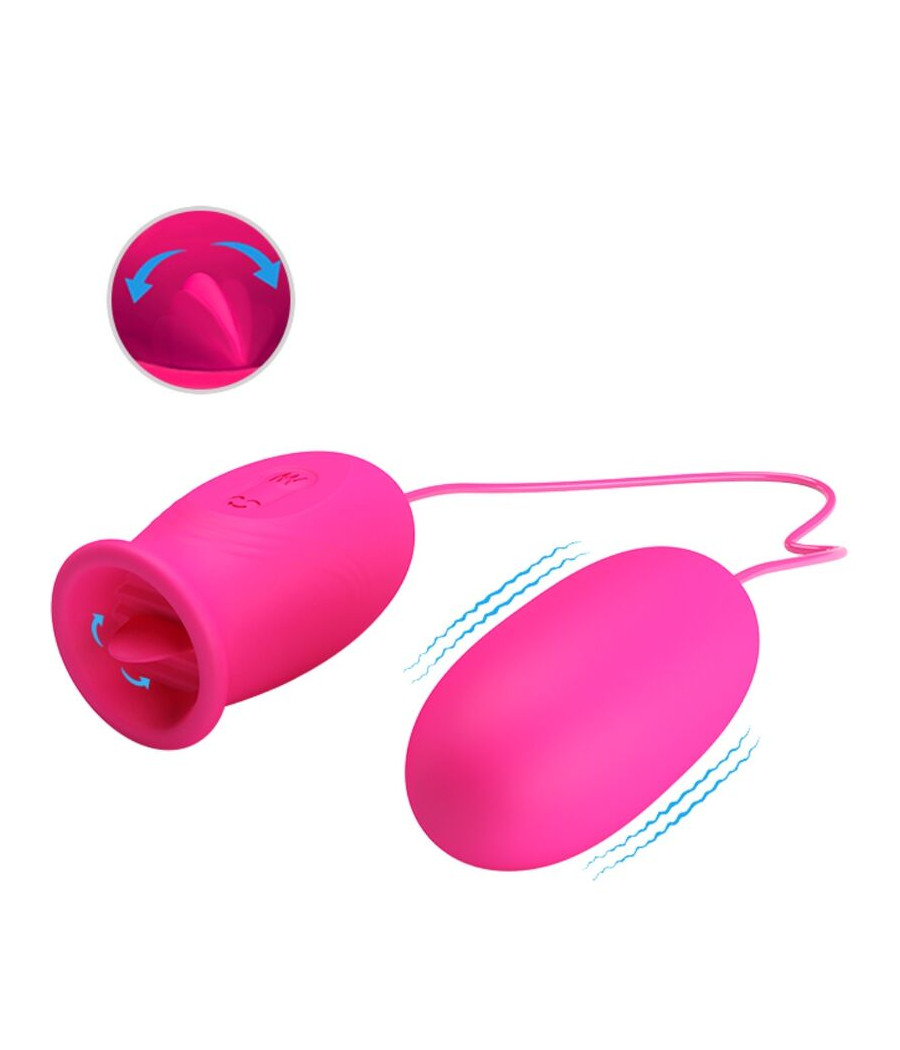 PRETTY LOVE - DAISY VIBRATING EGG + CLITORIS STIMULATING TONGUE PINK