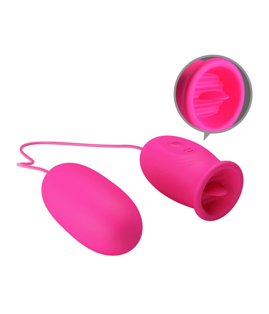 PRETTY LOVE - Ovulo vibrante a forma di margherita + lingua stimolante per il clitoride ROSA