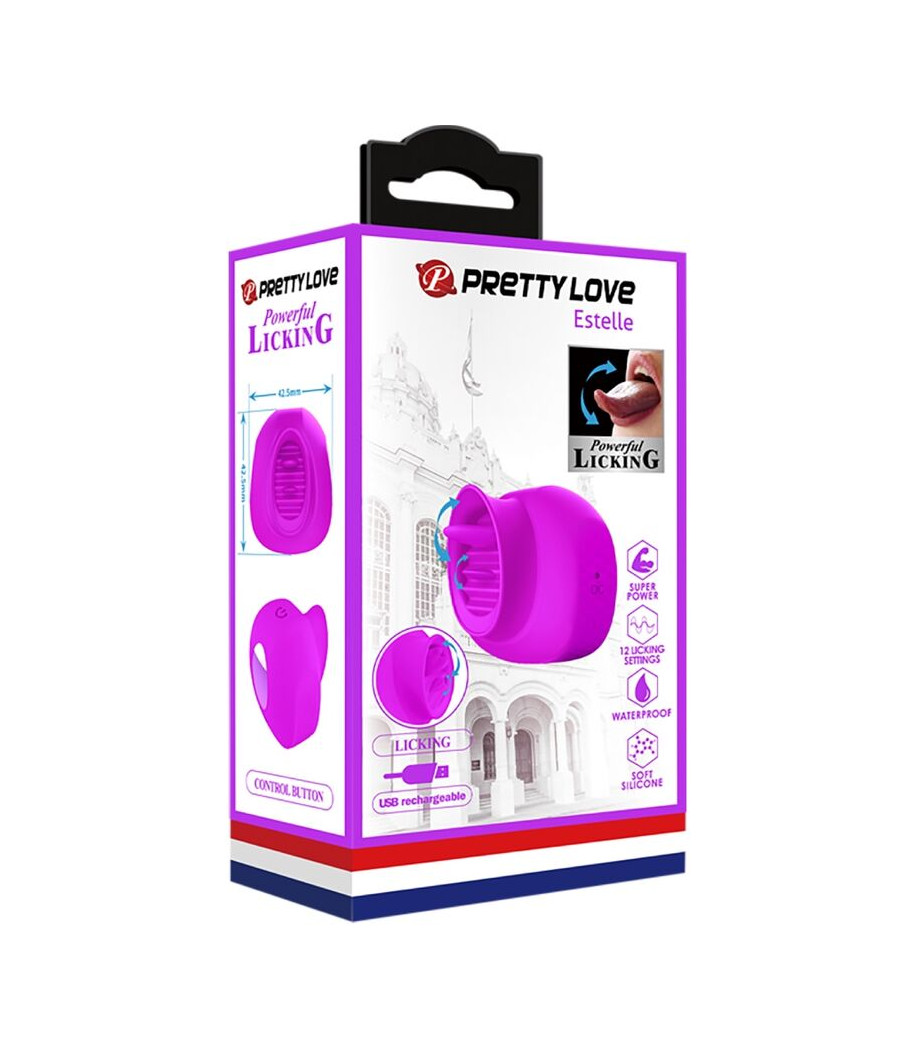 PRETTY LOVE - ESTELLE STIMOLATORE PER CLITORIDE LINGUA 12 VIBRAZIONI VIOLA