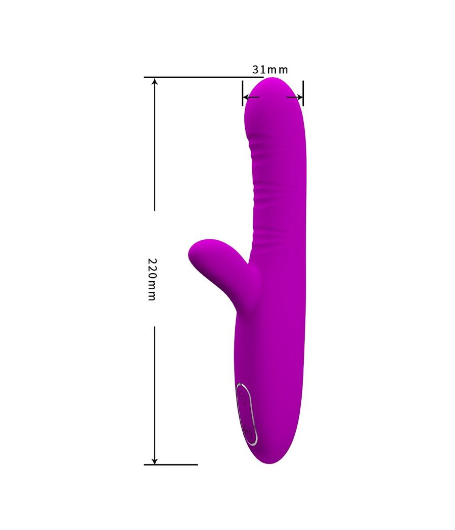 PRETTY LOVE - ANGELIQUE MULTIFUNCTION VIBRATOR + CLITORIS STIMULATOR PURPLE