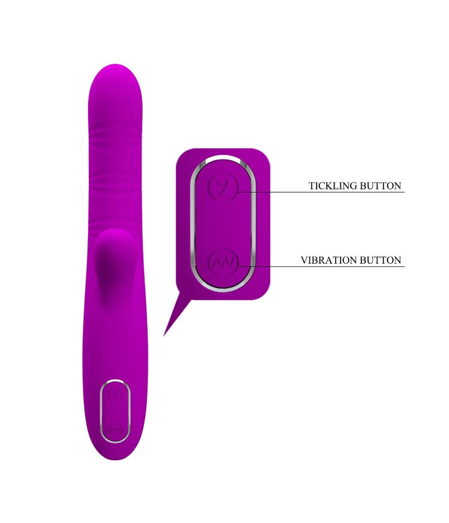 PRETTY LOVE - ANGELIQUE MULTIFUNCTION VIBRATOR + CLITORIS STIMULATOR PURPLE