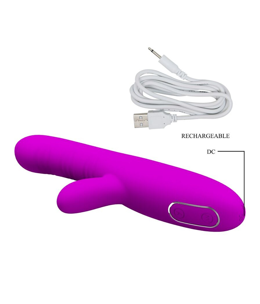 PRETTY LOVE - ANGELIQUE MULTIFUNCTION VIBRATOR + CLITORIS STIMULATOR PURPLE