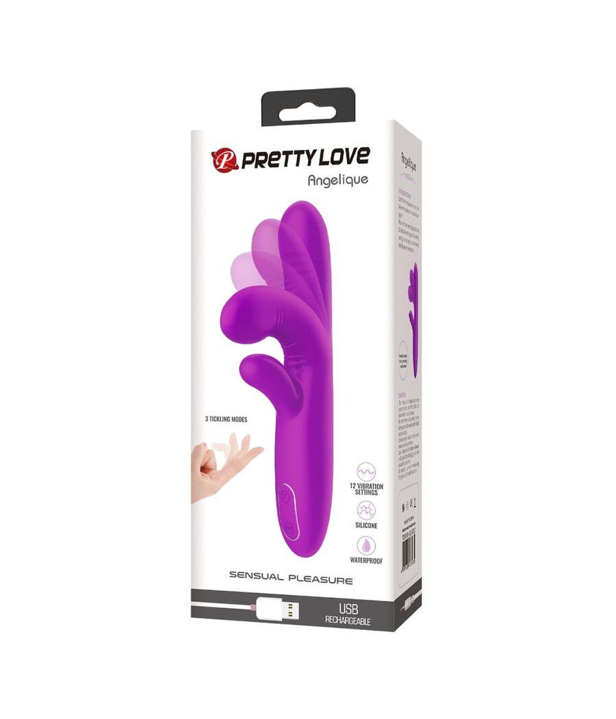 PRETTY LOVE - ANGELIQUE MULTIFUNCTION VIBRATOR + CLITORIS STIMULATOR PURPLE