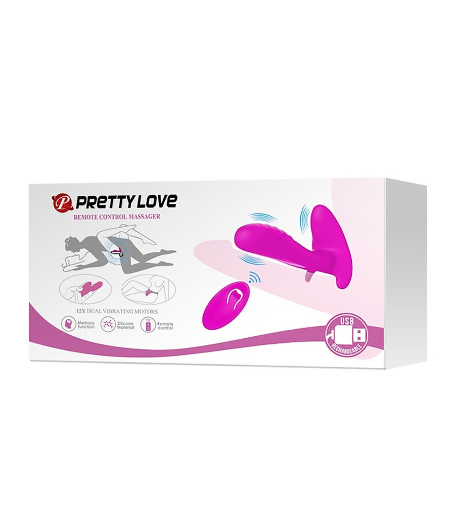 PRETTY LOVE - MASSAGGIATORE E VIBRATORE 12 VIBRAZIONI TELECOMANDO VIOLA