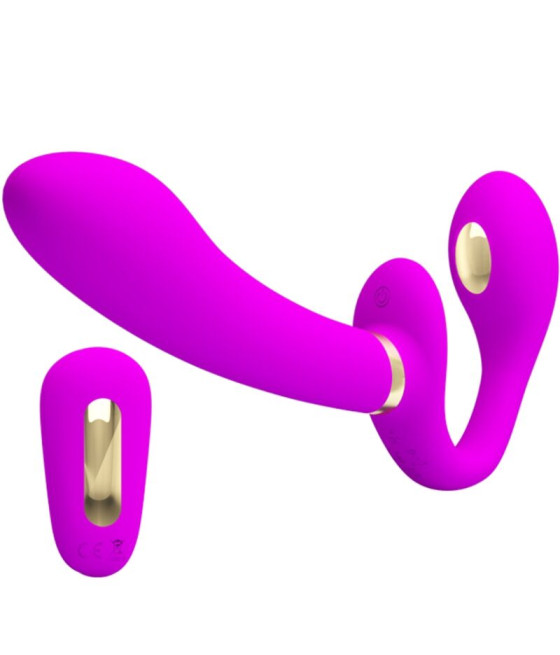 PRETTY LOVE - THUNDERBIRD DOUBLE VIBRATEUR STRAP-ON TÉLÉCOMMANDE VIOLET