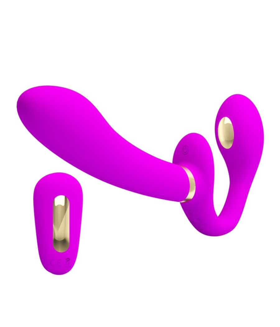 PRETTY LOVE - THUNDERBIRD VIBRADOR DOBLE STRAP-ON CONTROL REMOTO MORADO