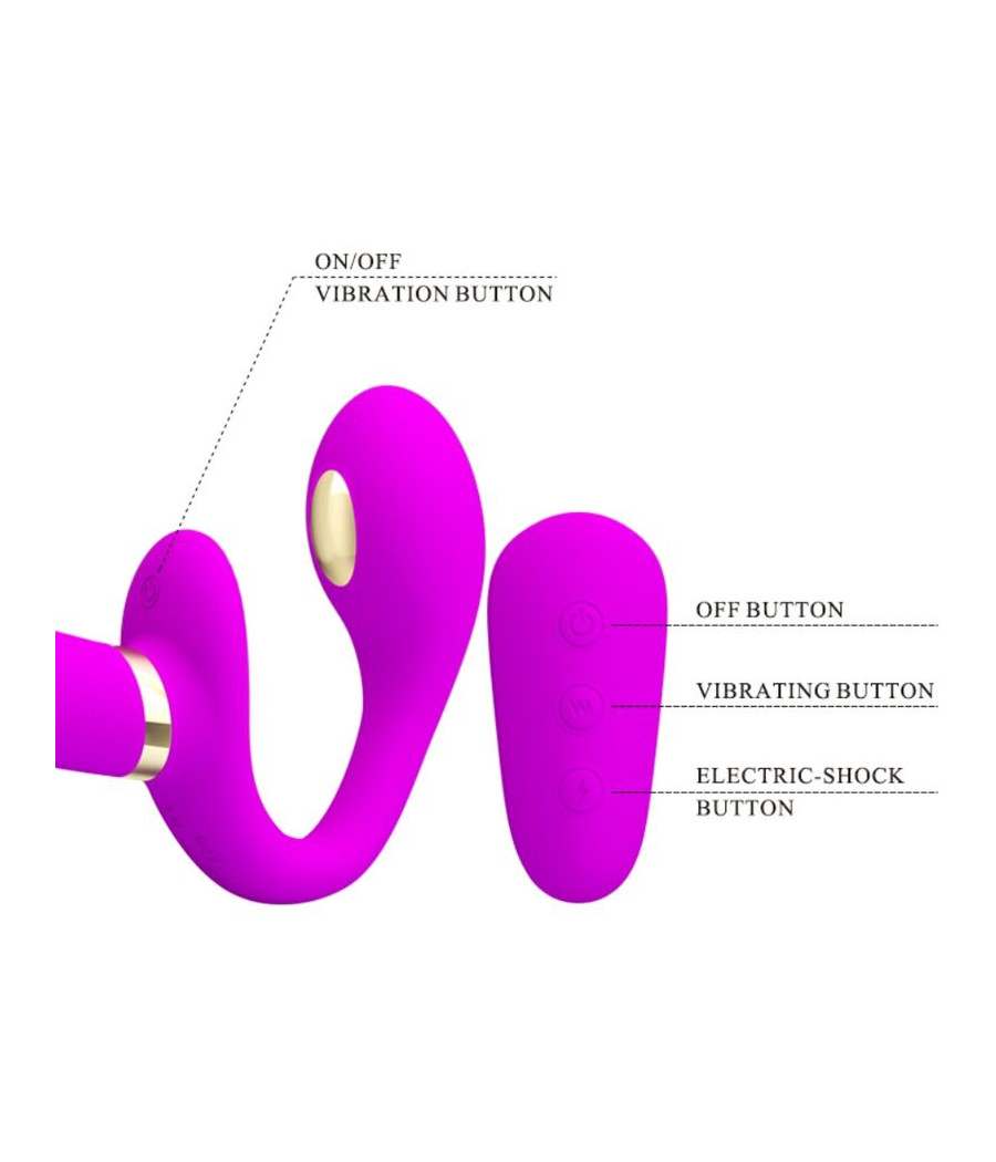 PRETTY LOVE - THUNDERBIRD DOPPELTER STRAP-ON-VIBRATOR MIT FERNBEDIENUNG LILA