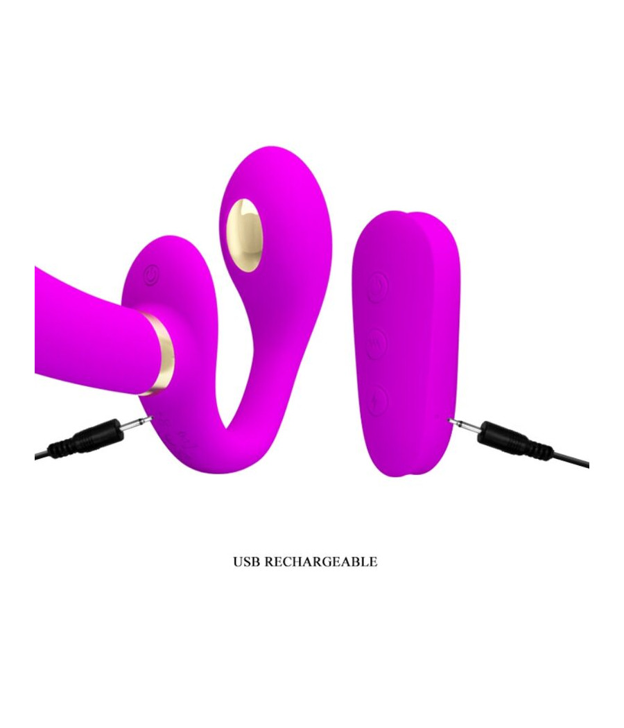 PRETTY LOVE - THUNDERBIRD DOPPIO VIBRATORE CON STRAP-ON E TELECOMANDO VIOLA