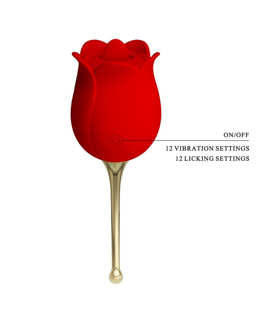 PRETTY LOVE - ROSE LOVER ROSE CLITORIS STIMULATOR 12 VIBRATIONS RED