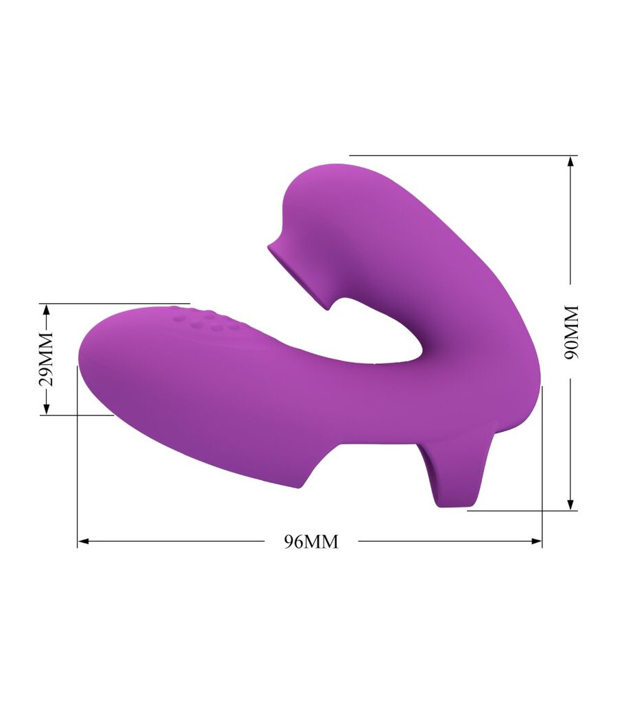 PRETTY LOVE - VIBRATORE DA DITA ATHENA CON STIMOLATORE CLITORIDEO VIOLA