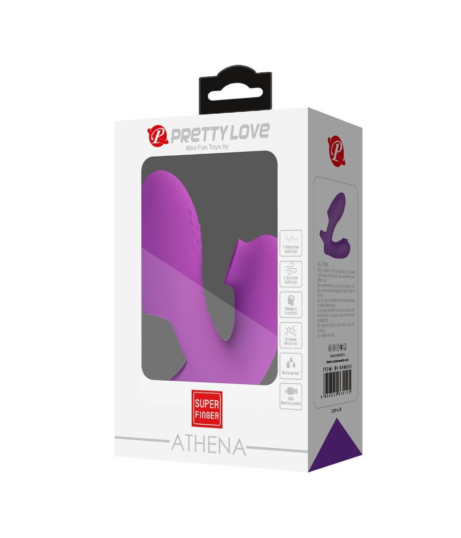PRETTY LOVE - VIBRATEUR DE DOIGTS ATHENA AVEC STIMULATEUR DE CLITORIS VIOLET