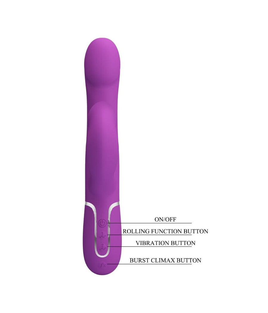 PRETTY LOVE - VIBRADOR & ESTIMULADOR MULTIFUNCIÓN 4 EN 1 MORADO