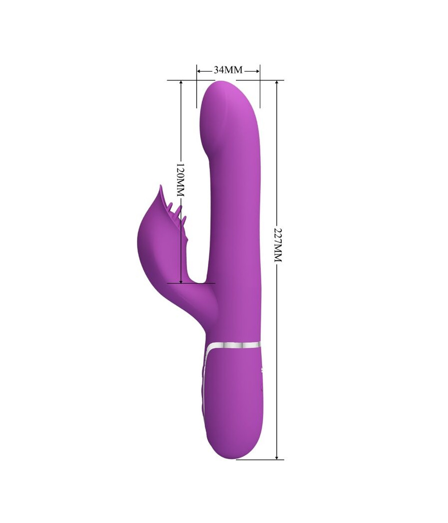 PRETTY LOVE - VIBRATORE E STIMOLATORE MULTIFUNZIONE 4 IN 1 VIOLA
