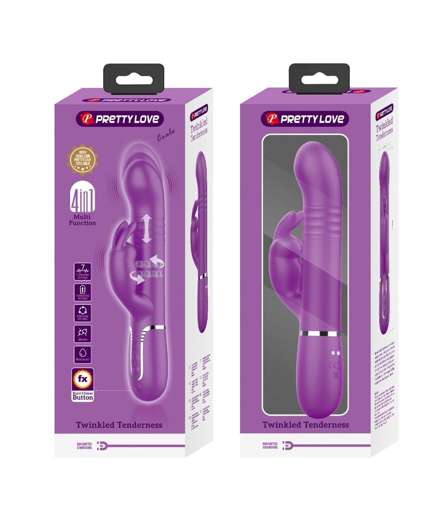 PRETTY LOVE - COALE 4 IN 1 MULTIFUNCTION RABBIT VIBRATOR  PURPLE