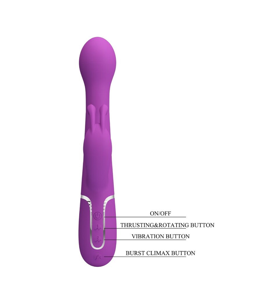 PRETTY LOVE - VIBRATEUR LAPIN MULTIFONCTION 3 EN 1 DEJON VIOLET