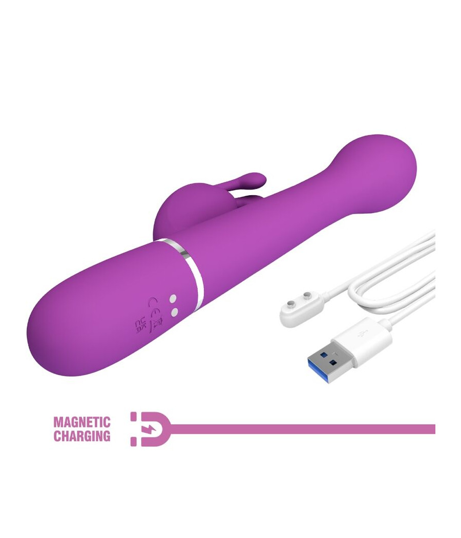 PRETTY LOVE - DEJON 3 IN 1 MULTIFUNCTION RABBIT VIBRATOR  PURPLE