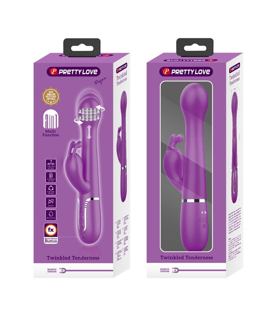 PRETTY LOVE - DEJON 3 IN 1 MULTIFUNZIONE VIBRATORE CONIGLIO VIOLA