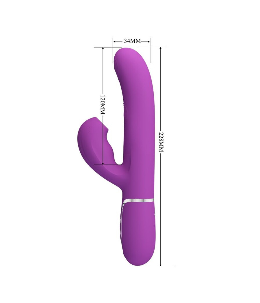 PRETTY LOVE - PERLITA VIBRADOR RABBIT MULTIFUNCIÓN 3 EN 1 MORADO