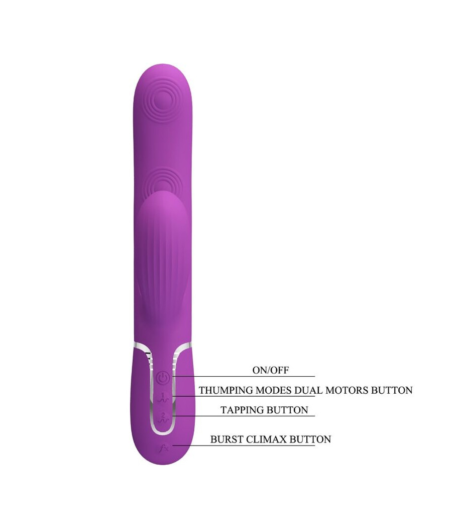 PRETTY LOVE - PERLITA VIBRADOR RABBIT MULTIFUNCIÓN 3 EN 1 MORADO