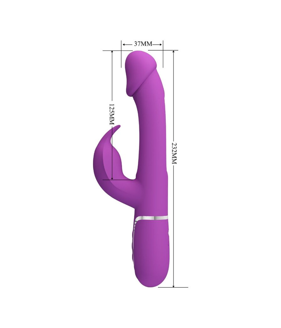 PRETTY LOVE - KAMPAS VIBRATEUR LAPIN MULTIFONCTION 3 EN 1 VIOLET
