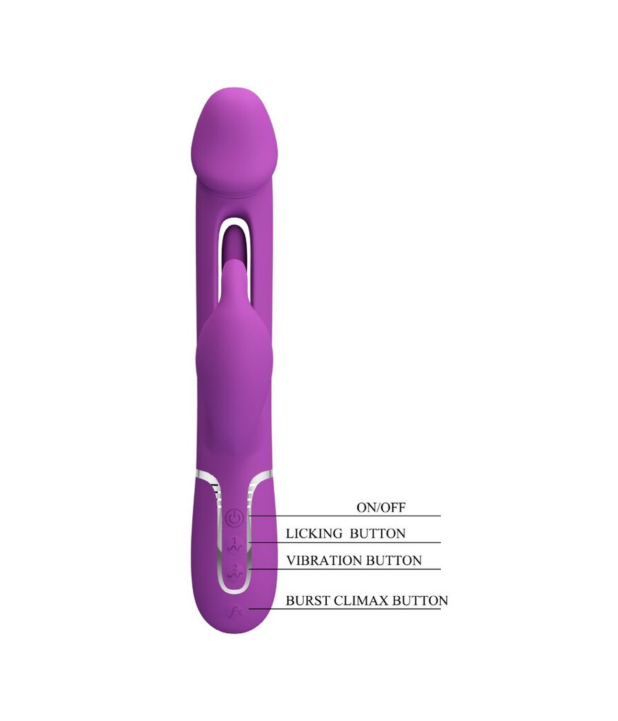 PRETTY LOVE - KAMPAS VIBRADOR RABBIT MULTIFUNCIÓN 3 EN 1 MORADO