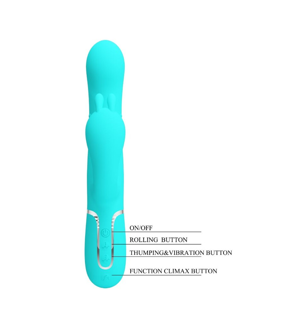 PRETTY LOVE - CAMMY 4 EN 1 VIBRATEUR MULTIFONCTION TRIPPLE RABBIT BLEU