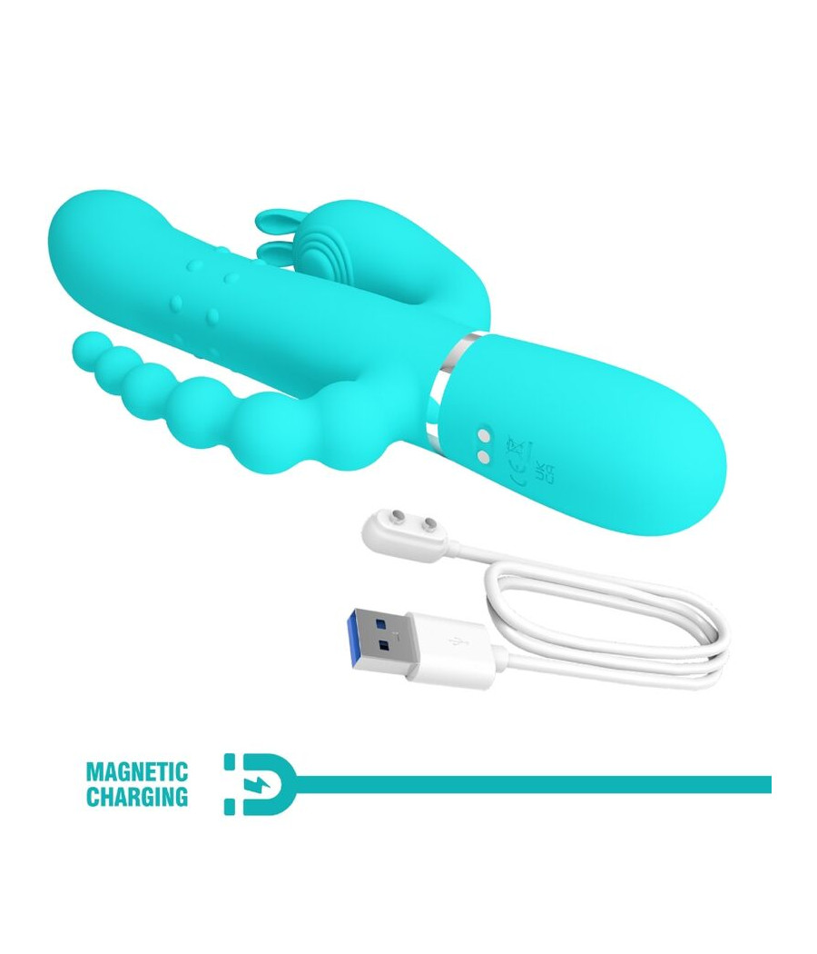 PRETTY LOVE - CAMMY 4 EN 1 VIBRATEUR MULTIFONCTION TRIPPLE RABBIT BLEU