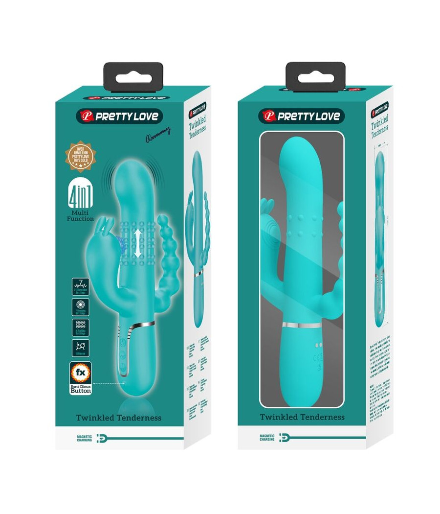 PRETTY LOVE - CAMMY 4 EN 1 VIBRATEUR MULTIFONCTION TRIPPLE RABBIT BLEU