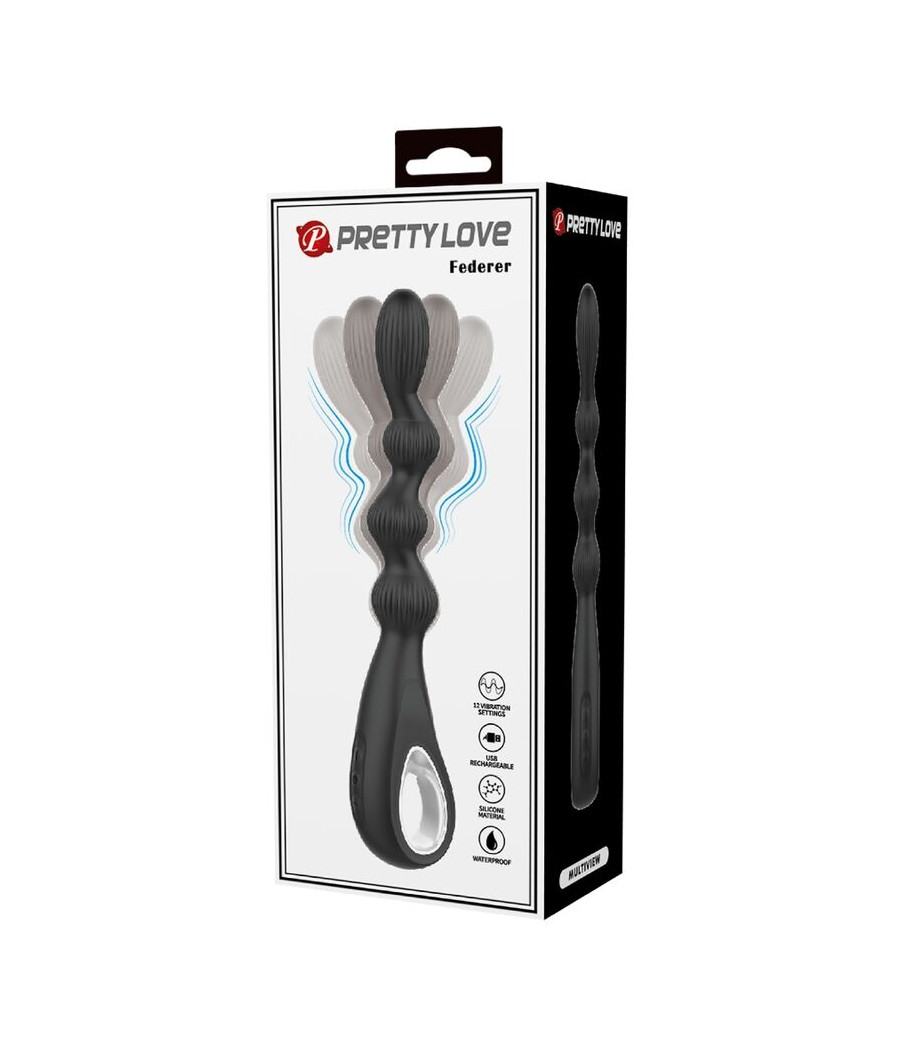 PRETTY LOVE - FEDERER VIBRADOR ANAL 12 VIBRAÇÕES PRETO