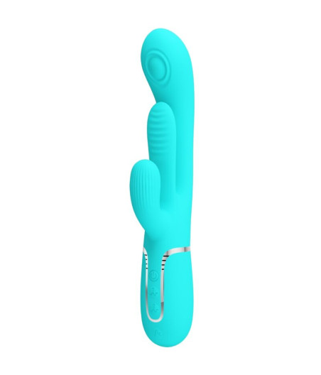 PRETTY LOVE - SHANIA TRIPLE RABBIT VIBRATEUR MULTIFONCTION 3 EN 1 BLEU