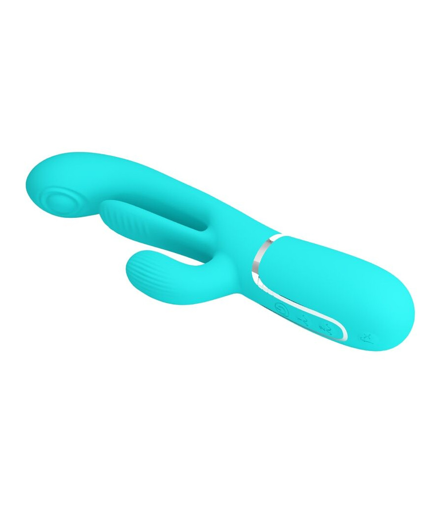 PRETTY LOVE - SHANIA TRIPLE RABBIT MULTIFUNKTIONSVIBRATOR 3 IN 1 BLAU